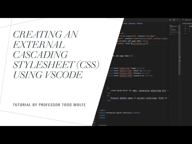 VSCode Tutorial: Creating an external Stylesheet (CSS)