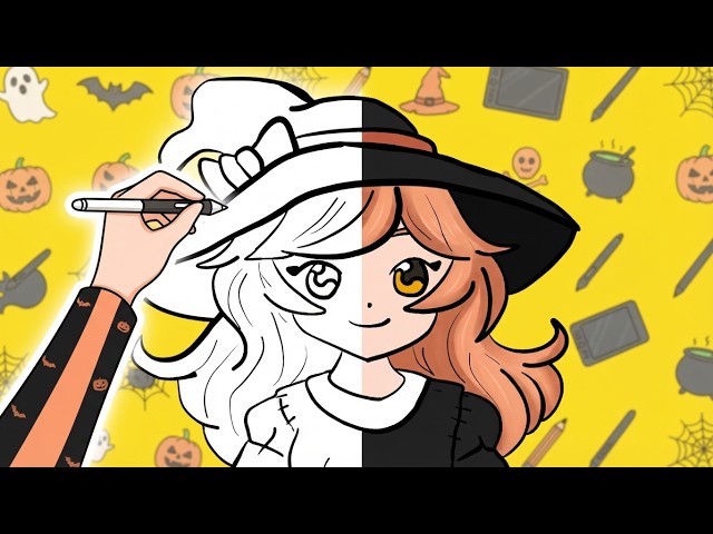 Easy Digital Art Tutorial | How to Draw an Anime Witch V02