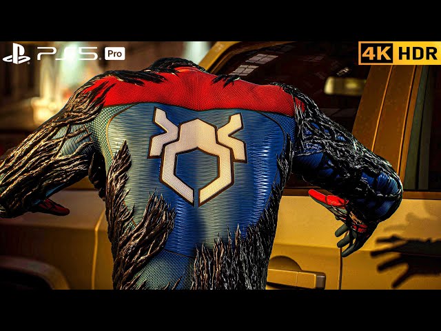 (PS5 PRO) Venom Takes Over Fantastic Spider to Fight Kraven & Hunters | 4K HDR |