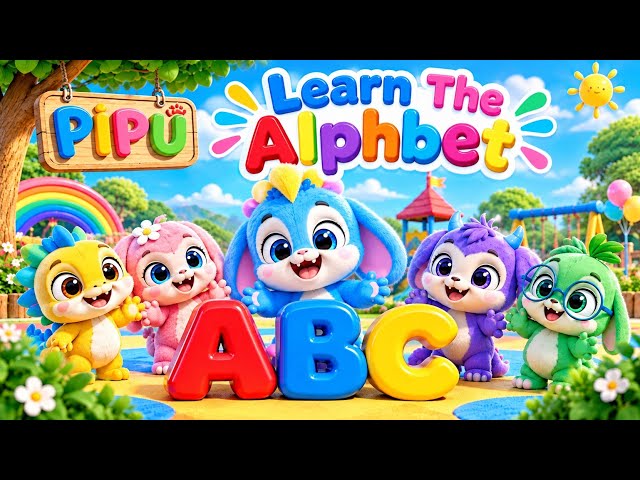 Learn ABC Alphabet A to Z with PIPU & Friends 🌈 | English Alphabet Learning for Kids