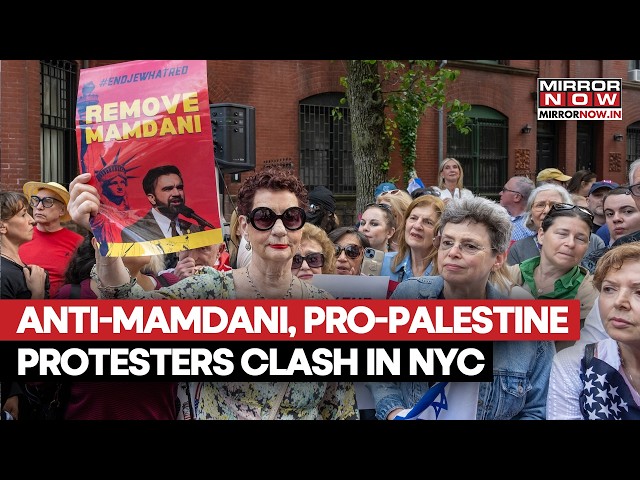 Anti-Mamdani Marchers Confront Pro-Palestine Protesters In NYC Over Mayor Attending 9/11 Ceremony