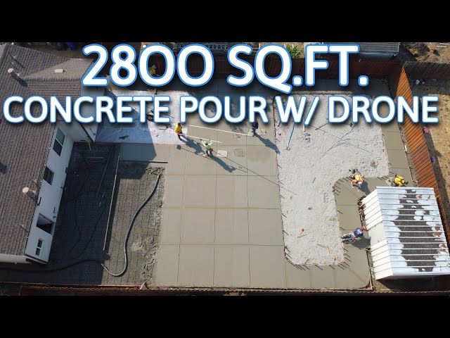 2800 Sq.Ft. Backyard Concrete Patio Pour (Using Drone Time Lapse)