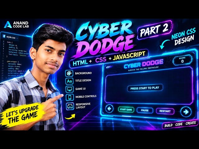 Turning a Basic HTML Game into a Neon Cyberpunk Interface ⚡ | Cyber Dodge Part 2