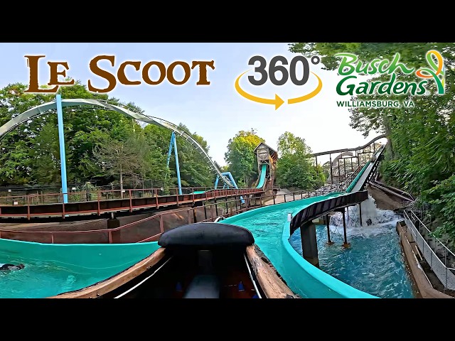 VR 360 Le Scoot Log Flume On Ride POV Busch Gardens Williasmburg 2026 07 02