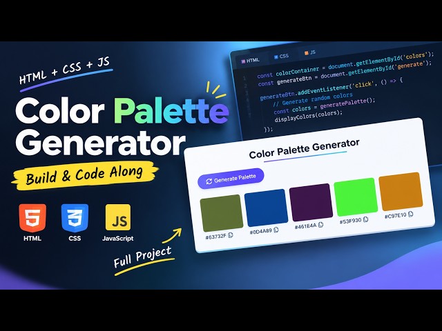 Build a Color Palette Generator with HTML, CSS & JavaScript 🎨