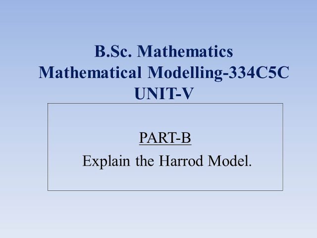 Harrod model # Mathematical modelling # JN Kapoor # Tamil