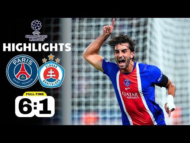 PSG vs Slovan Bratislava 6-1 Resumen Y Goles Hoy | Champions League 2026/27