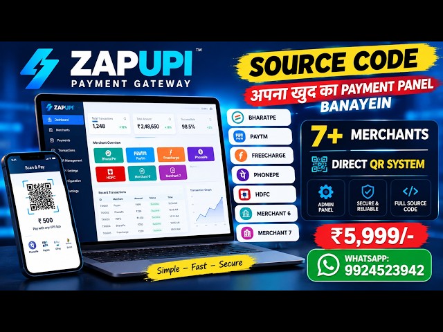 🔥 ZapUPI Payment Panel Source Code | Multiple Merchant + Direct QR | ₹5,999/-