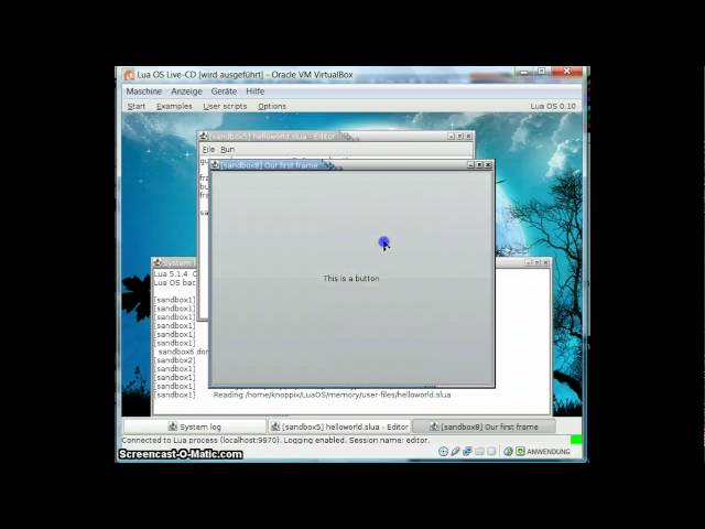 A quick demo of the Lua OS 0.10 Live-CD