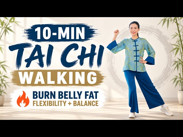 10-Min Tai Chi Walking for Weight Loss 🔥 Burn Belly Fat, Boost Flexibility & Balance