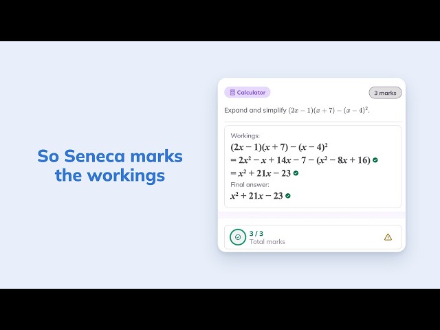 Auto-marked GCSE Maths homework - including the workings