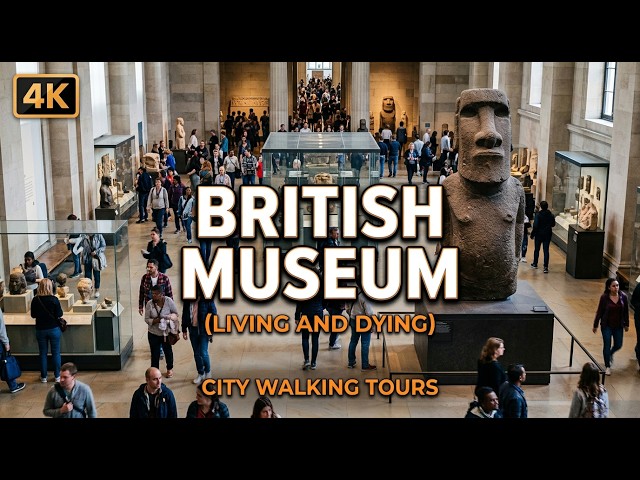 British Museum Room 24 Walkthrough | Easter Island Statue & Living and Dying Gallery | 4K Walking