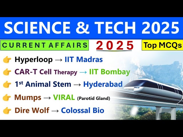 SCIENCE & TECHNOLOGY CURRENT AFFAIRS 2025 | SCI & TECH 2025 | CURRENT AFFAIRS UPDATED 2025 | 2025 CA
