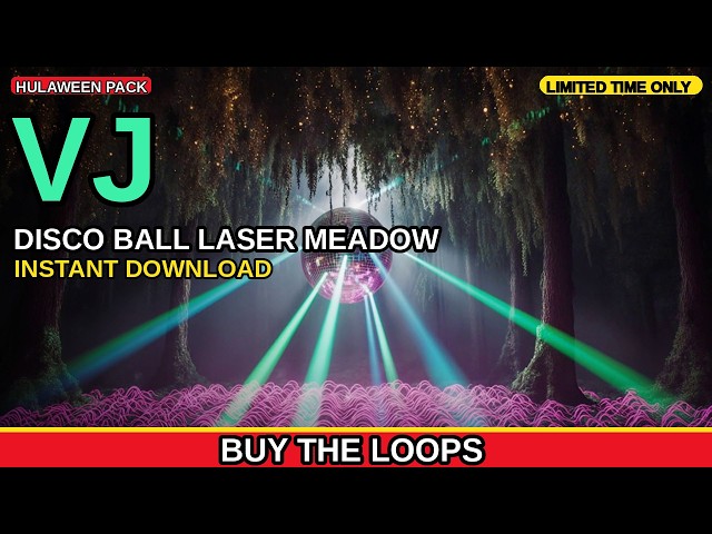 Disco Ball Laser Meadow VJ Loop | Hulaween Festival Visuals for DJ Sets and LED Walls