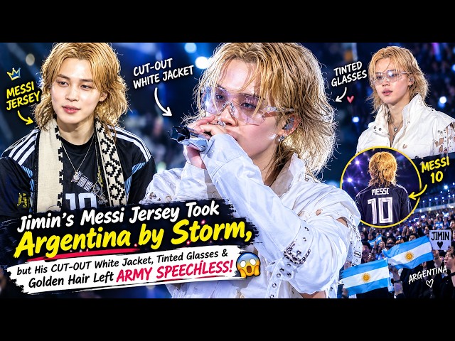 Jimin’s Messi Jersey Stunned Argentina, but His White Jacket & Golden Hair Left ARMY SHOOK!🔥