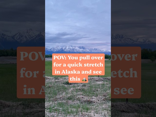 POV: You pull over for a quick stretch in Alaska and see this🏔️ #roadtrip #travelvlog #travel #blog
