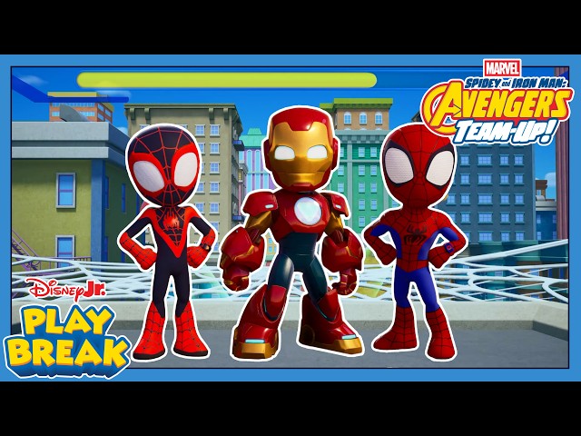 Spidey and Iron Man Brain Break Game 🏃‍♀️⏱️ | Obstacle Course | Play Break | @disneyjr