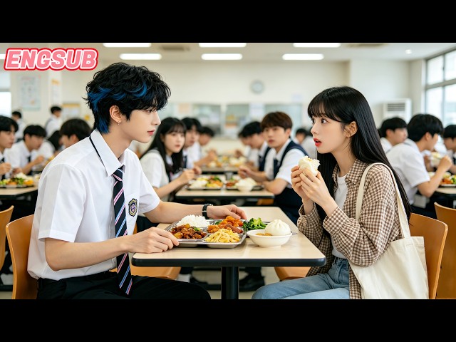 A hungry girl eats a bun—the school bully tosses it and gives her his food!#drama #kdrama #engsub