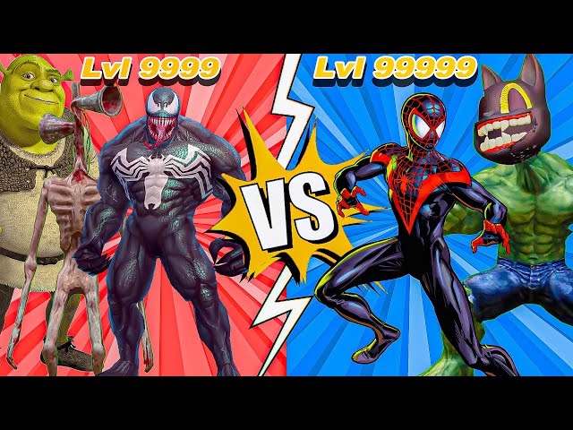 Team Spider Man VS Team Venom |  Monster Battle |