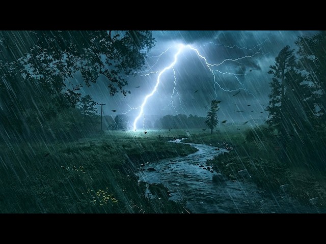Heavy Thunderstorm Behind the Mountain | Fall Asleep in Minutes with Heavy Rain & Distant Thunder