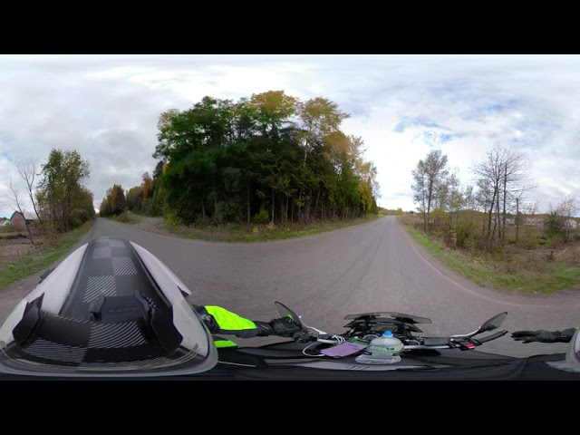 360 VR Ready -  Motorcycle Ride through Canada Fall 2018 Foliage