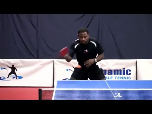 Training forehand loop in table tennis with coach