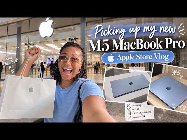 ☁️ 💻 Picking Up My NEW 2026 M5 MacBook Air! *Sky Blue* | APPLE STORE VLOG | MBA Grad School Upgrade