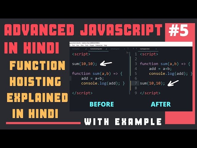 Hoisting in JavaScript in Hindi | Function Hoisting in JavaScript in Hindi