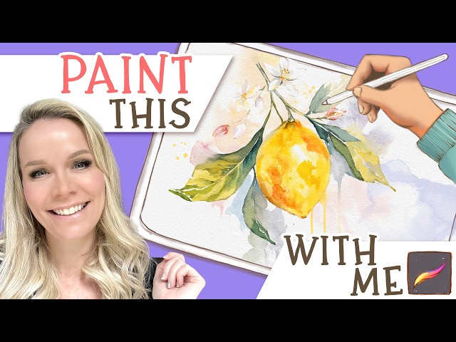 How to Paint a Loose Watercolor Lemon in Procreate | Free Lesson