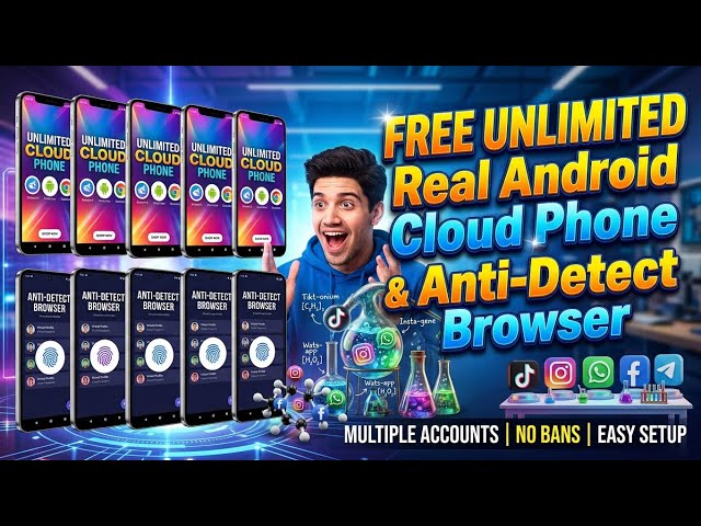 💥 Cloud Phone + Anti-Detect Browser | How To Create Multiple Virtual Phones For FREE in 2026 |