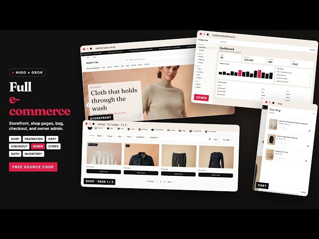 I Built a Full Fashion E-Commerce Store with Grok (HIGO) | Free Code