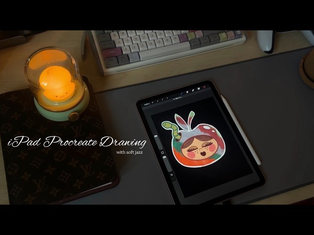 Cozy Procreate Drawing Session | iPad Art | Relaxing Jazz | No Talking |  Autumn Vibes