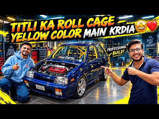 Titli Ka Roll Cage Yellow Kar Dea 🤩 | Professional Paint Work 😮