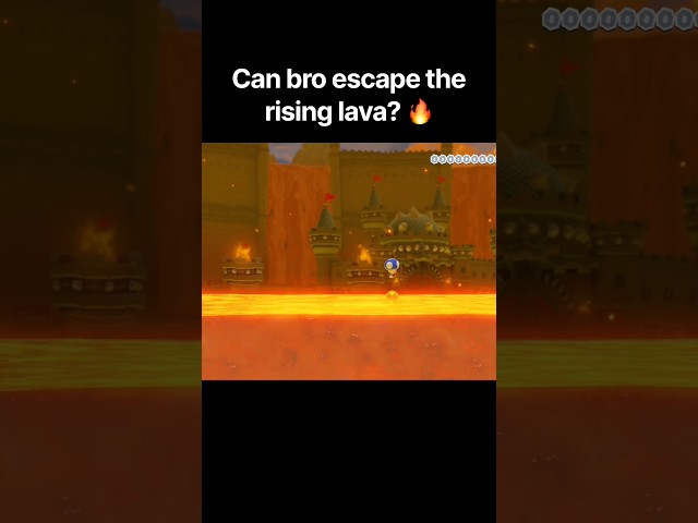 Can Toad Escape The Rising Lava In Mario Maker 2 #mario #shorts #memes