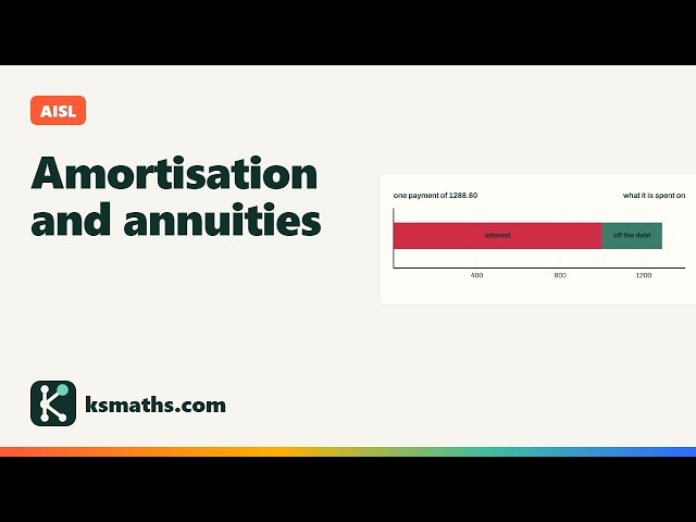 AISL - Topic 1 - Amortisation and annuities