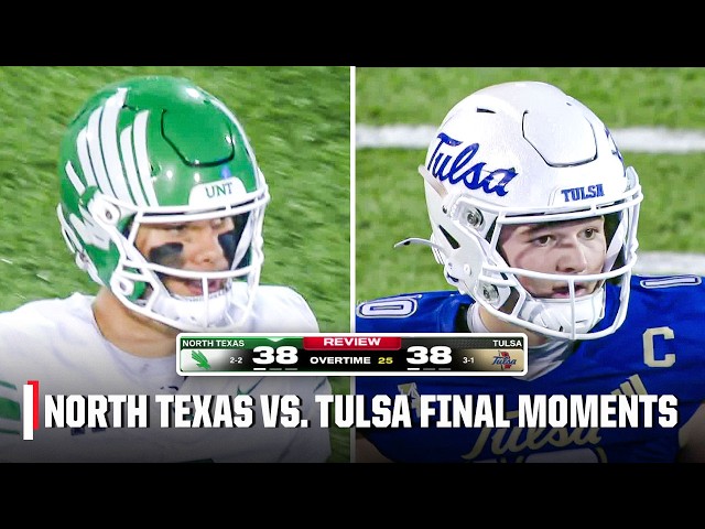 WILD OVERTIME FINISH 😱 North Texas vs. Tulsa FINAL MOMENTS | ESPN College Football