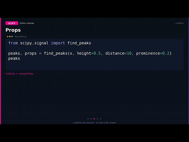 scipy.signal.find_peaks: pick peaks with prominence