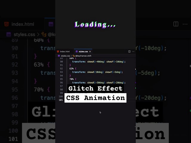 ⚡ Glitch Effect Loading Animation | HTML & CSS Tutorial 💻 #html #css #shorts #coding #ui #frontend