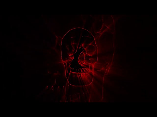 Glowing Neon Skull Red Halloween Projection Effect Party Visuals VJ Loop | No Sound