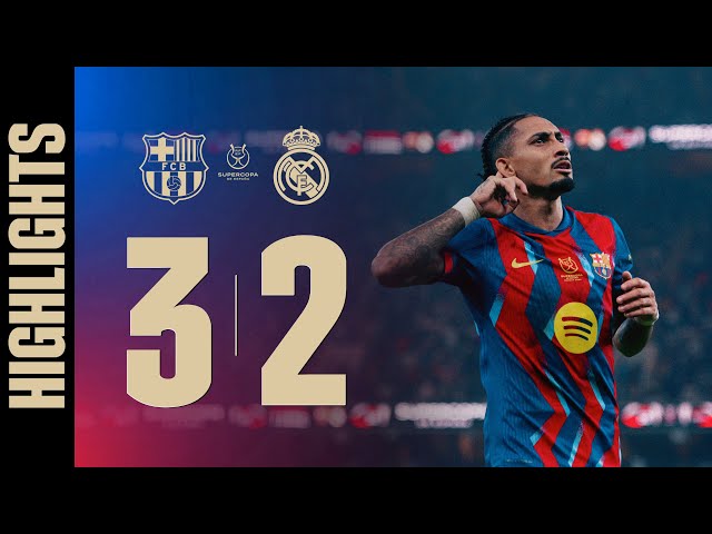 HIGHLIGHTS | FC BARCELONA 3 vs 2 REAL MADRID | SPANISH SUPER CUP FINAL | EL CLASICO 🔵🔴