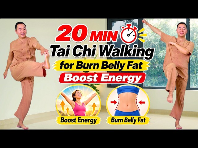20-Minute Tai Chi Walking Workout 🔥 Burn Belly Fat & Boost Energy in the Morning