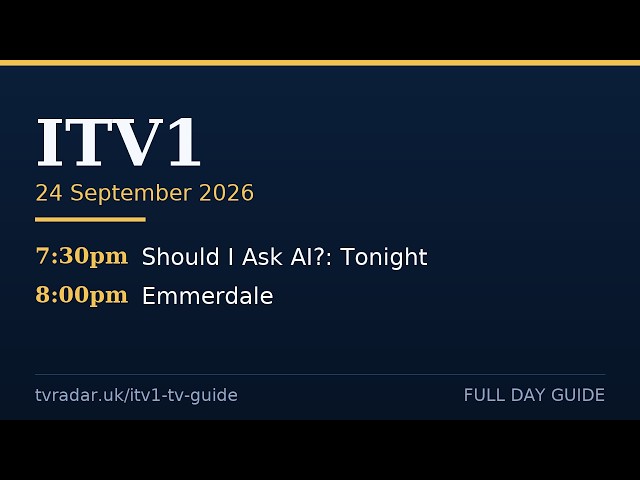 ITV Program Guide Thursday 24 September 2026 | ITV TV Guide & Full Day Listings