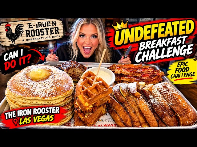 I TRIED THE UNDEFEATED BREAKFAST CHALLENGE AT THE IRON ROOSTER Molly Schuyler -  MOM VS FOOD - ￼