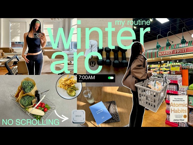 my WINTER ARC ROUTINE 🎧 locking in, discipline + healthy habits