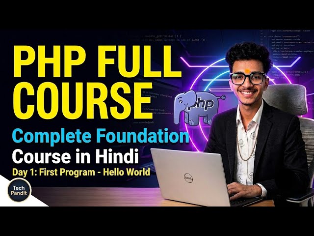 Php Tutorial in Hindi #1m  First Program | Hello world  in PHP