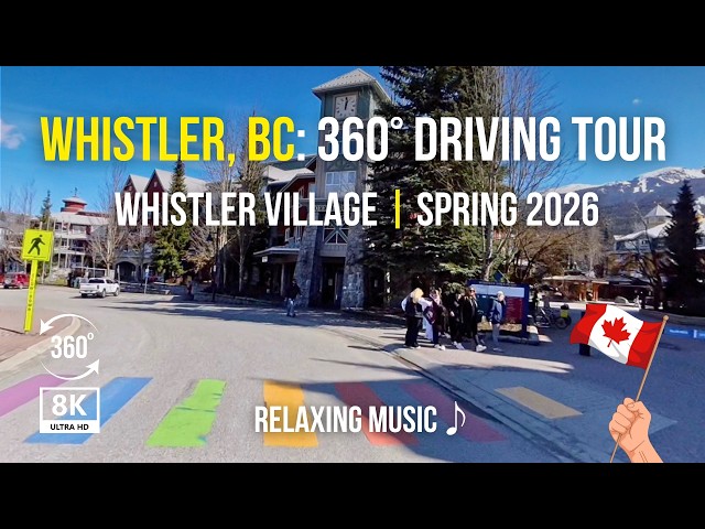 Whistler Village Driving Tour | Olympic Plaza, Audain Art Museum & Gondola Base | 360° BC Canada