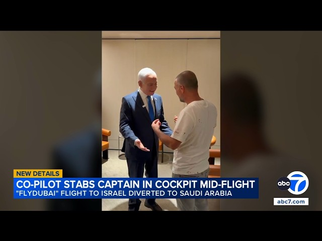 Netanyahu meets with bloody passenger who helped subdue suspect in pilot stabbing