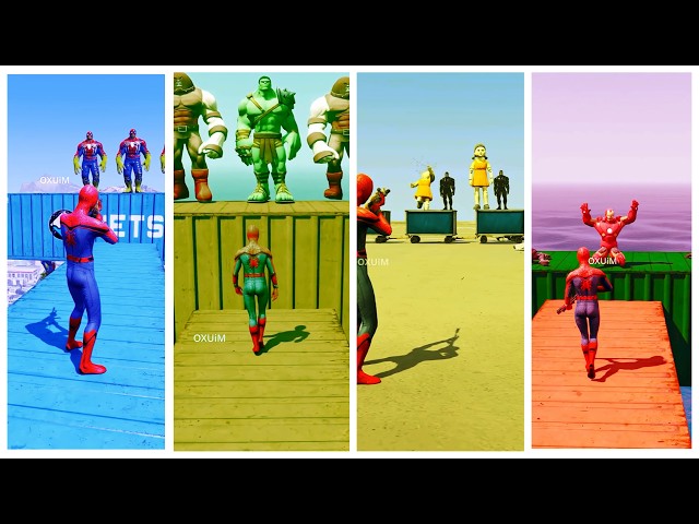 SUPERHERO MEGA BATTLE #634 MARVEL IRONMAN VS SPIDERMAN VS HULK FLASH ZOMBIE V4