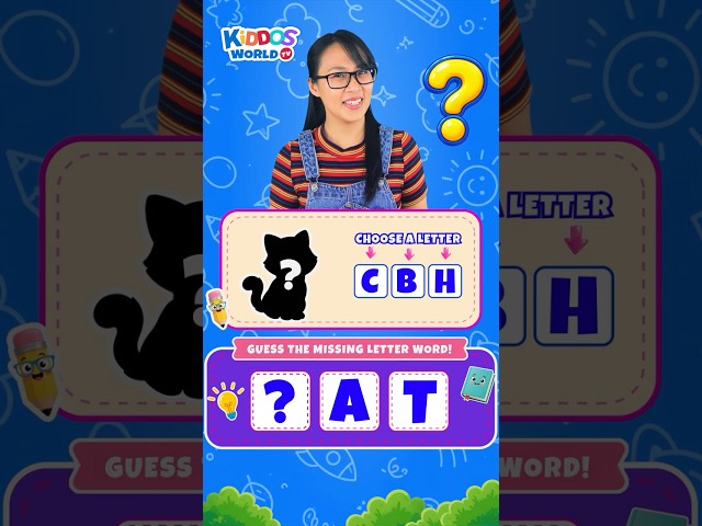 Guess The Missing Letter Game | Learning with Miss V | Kiddos Word TV