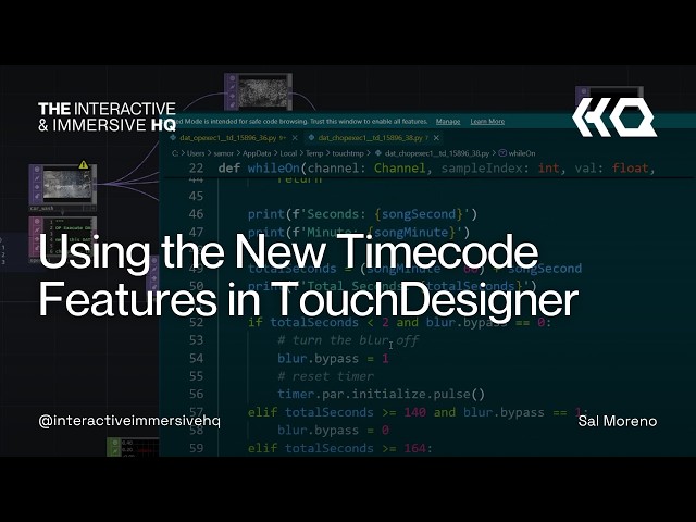 Using the New Timecode Features in TouchDesigner